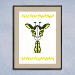 デジタルイラスト のおすすめ作品・人気作家 動物 カラフル デジタルアート 切り絵 幾何学 生命 貼り絵 黄 彩命 -DOU- 4 インテリア絵画 アート