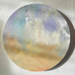 絵画 のおすすめ作品・人気作家 空　風景　油彩　円形 油彩 絵画 『空』丸形アートパネル 直径25cmインテリア 絵画 原画 インテリア絵画 アート