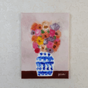 油絵 のおすすめ作品・人気作家 油絵 花 花瓶 花瓶の花 静かな午後 02  petites fleurs インテリア絵画 アート