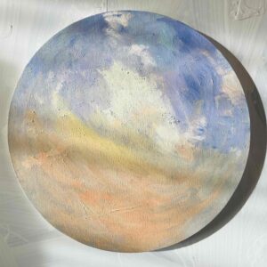 絵画 のおすすめ作品・人気作家 空　風景　油彩　円形 油彩 絵画 『空』丸形アートパネル 直径30cmインテリア 絵画 原画 インテリア絵画 アート