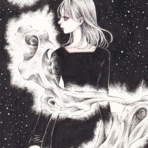 ペン画 ドローイングのおすすめ作品・人気作家 光 夜 星 少女 幻想 月 空 鬼火 ささやかな孤独 インテリア絵画 アート