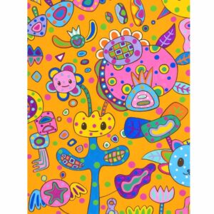 アクリル画 のおすすめ作品・人気作家 イラスト 花 カラフル にこにこ咲いてる インテリア絵画 アート