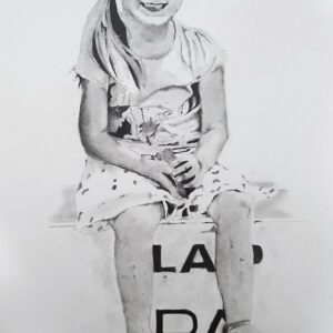 絵画 のおすすめ作品・人気作家 鉛筆 人物 外国 イラスト Happy Girl インテリア絵画 アート