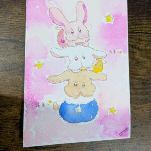 イラスト のおすすめ作品・人気作家 イラスト 水彩画 うさぎ アナログイラスト 手描きイラスト 透明水彩 おもちうさぎさん インテリア絵画 アート