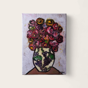 油絵 のおすすめ作品・人気作家 油絵 花 花瓶 grapeの思い出 インテリア絵画 アート