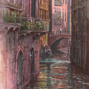 水彩画 のおすすめ作品・人気作家 水彩画原画風景画ヴェネツィアイタリア運河世界遺産水の都ゴンドラ 水彩画原画　ヴェネツィア運河10　＃711 インテリア絵画 アート