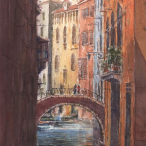 水彩画 のおすすめ作品・人気作家 ヴェネツィアイタリア運河世界遺産水彩画水の都風景画海原画 水彩画原画　ヴェネツィア運河11　＃712 インテリア絵画 アート
