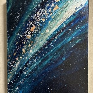 日本画 のおすすめ作品・人気作家 星 日本画 空 銀箔 銀色 青 星空　F0 インテリア絵画 アート