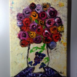 油絵 のおすすめ作品・人気作家 油絵 花 花瓶 grapeの思い出  02 インテリア絵画 アート