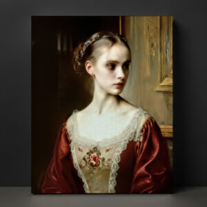 複製画 アートパネル のおすすめ作品・人気作家 女性 アート ファンタジー ポートレート 神秘的 絵画 肖像画 静謐の紅薔薇姫 | The Crimson Rose in Stillness ─ Mystique in Petite #017 ─ インテリア絵画 アート