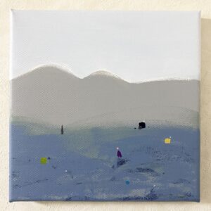 アクリル画 のおすすめ作品・人気作家 抽象画 アクリル画 ブルーグレー 心象 心象風景 日記 風景画 遠くに行ってきた インテリア絵画 アート