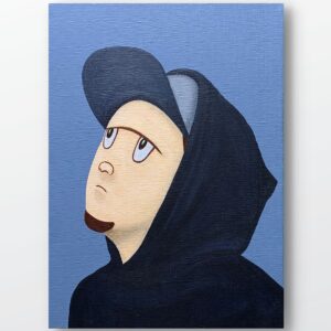 絵画 のおすすめ作品・人気作家 アクリル 人物 黒 blue インテリア キャラクター ポップアート 現代アート 青 黒 Untitled インテリア絵画 アート