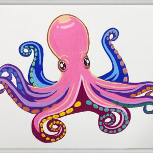 ペン画 ドローイングのおすすめ作品・人気作家 ピンク 海 魚 オクトパス ポップアート 青 魚介類 タコ インテリア絵画 アート