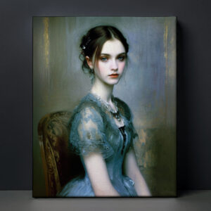 複製画 アートパネル のおすすめ作品・人気作家 女性 アート ファンタジー ポートレート 神秘的 絵画 肖像画 蒼き氷花の守り人と銀嶺の記憶 | The Guardian of Blue Ice Flowers and Memories of the Silver Ridge ─ Mystique in Petite #096 ─ インテリア絵画 アート