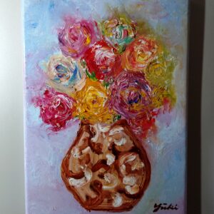 油絵 のおすすめ作品・人気作家 油絵 花 花瓶 七色に染まる インテリア絵画 アート