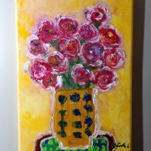 油絵 のおすすめ作品・人気作家 油絵 花 花瓶 私の好きな赤い花 インテリア絵画 アート