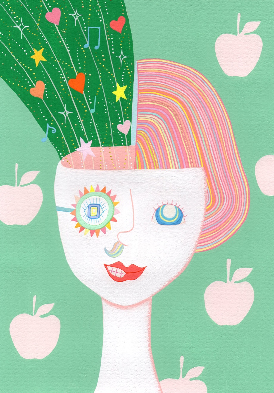 絵画 のおすすめ作品・人気作家 アクリルガッシュ カラフル グリーン どっちで生きる？ インテリア絵画 アート