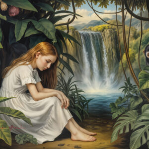 版画 のおすすめ作品・人気作家 動物 自然 少女 幻想 現代アート Girl in the jungle-20250910-f インテリア絵画 アート