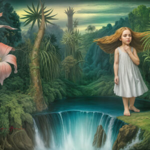 版画 のおすすめ作品・人気作家 動物 自然 少女 幻想 現代アート Girl in the jungle-20250910-g インテリア絵画 アート