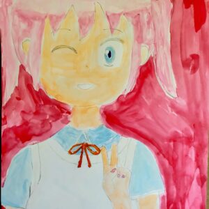 手描きイラスト のおすすめ作品・人気作家 女の子ピースイラスト ピース インテリア絵画 アート