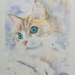 春を待つ猫 | Akiko Yanase ｜インテリア絵画 アートの専門通販