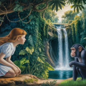 版画 のおすすめ作品・人気作家 動物 自然 少女 幻想 現代アート Girl in the jungle -20250910-h インテリア絵画 アート