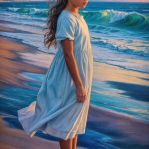 版画 のおすすめ作品・人気作家 人物 女性 海 自然 砂浜 風景 海辺の詩 （う た）-20250930-a インテリア絵画 アート