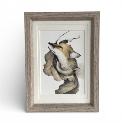 アクリル画 のおすすめ作品・人気作家 くすみカラー キツネ スモーキーカラー ニュアンスカラー ミニアート 動物の絵 小さな絵 心象 silence インテリア絵画 アート