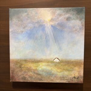 アクリル画 のおすすめ作品・人気作家 風景 光 雲間 草原 天使の梯子 原画 一点物 雲間より インテリア絵画 アート