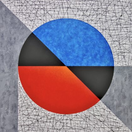 アクリル画 のおすすめ作品・人気作家 イラスト 抽象 アクリル絵具 シンプル ジェッソ 円 図形 模様 画用紙 【在庫あり】核音 インテリア絵画 アート