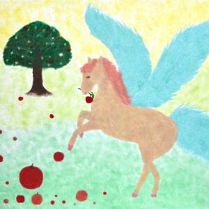 絵画 のおすすめ作品・人気作家 apple art horse Pegasus sandart りんご アート カラフル ペガサス 砂絵 絵画 馬 「最も美しい人へ」 「To the most beautiful person」 インテリア絵画 アート