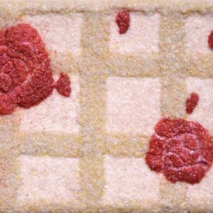 絵画 のおすすめ作品・人気作家 花 art rose sandart strawberry いちご アート カラフル バラ 砂絵 絵画 花 薔薇 赤いバラ 赤い薔薇 「いちごワッフル」 「Strawberry waffle」 インテリア絵画 アート