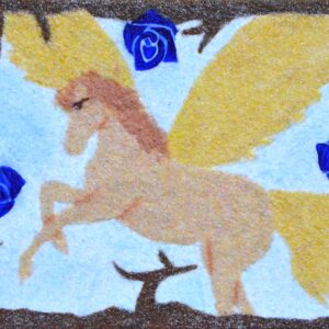 絵画 のおすすめ作品・人気作家 winter 花 art horse Pegasus rose sandart アート カラフル バラ ペガサス 冬 砂絵 絵画 花 薔薇 青いバラ 青い薔薇 馬 「冬の夢」 「Winter Dream」 インテリア絵画 アート