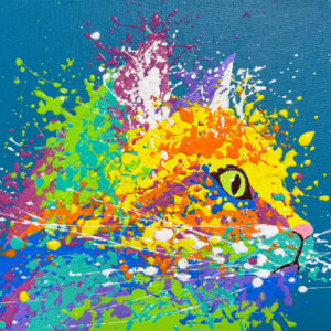 アクリル画 のおすすめ作品・人気作家 動物猫カラフルポップアート 眼差し インテリア絵画 アート