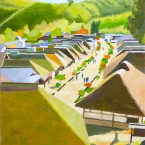 油絵 のおすすめ作品・人気作家 風景・建造物 下野街道宿場・大内宿 インテリア絵画 アート