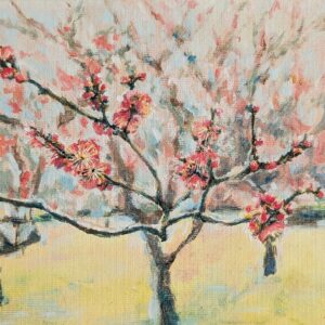 油絵 のおすすめ作品・人気作家 印象派　風景画　impressionism　梅の花 『春の喜び（The joy of spring）』 インテリア絵画 アート