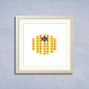 デジタルイラスト のおすすめ作品・人気作家 緑 黒 オレンジ カラフル デジタルアート フルーツ 切り絵 幾何学 貼り絵 黄 カラフル 2 インテリア絵画 アート