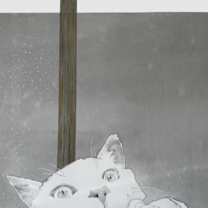絵画 のおすすめ作品・人気作家 モノクロ 動物 猫 27wtc インテリア シンプル 余白 水墨画 白猫 猫 雪 インテリア絵画 アート