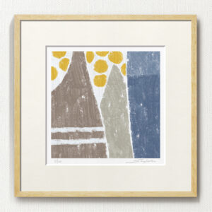 版画 のおすすめ作品・人気作家 抽象 抽象画 黄色 fineart modernart Nature インテリアアート グレー ファインアート モダンアート 花瓶 額付き 額装品 by-product（A-104・45角） インテリア絵画 アート