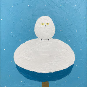 アクリル画 のおすすめ作品・人気作家 鳥 かわいい フクロウ 梟 雪フクロウ インテリア絵画 アート