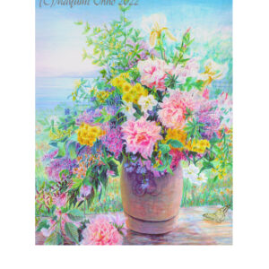 水彩画 のおすすめ作品・人気作家 水彩画 自然 花 アクリル画 ガーデン ナチュラル フラワー フラワーアレンジメント 版画 花の絵 額縁 額装 額装アメリカで版画化された花の絵 インテリア絵画 アート