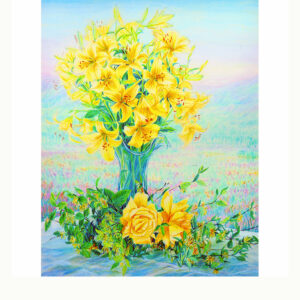 水彩画 のおすすめ作品・人気作家 水彩画 自然 花 黄色 アクリル画 イエロー ガーデン バラ フラワー フラワーアレンジメント ユリ 幸運 春 版画 百合 花の絵 開運 額装アメリカで版画化された花の絵 インテリア絵画 アート