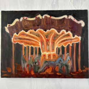 絵画 のおすすめ作品・人気作家 油彩 メリーゴーランド 油彩画 「夜のメリーゴーランド7」｜アート 絵画 原画 32×41cm F6 キャンバス インテリア絵画 アート