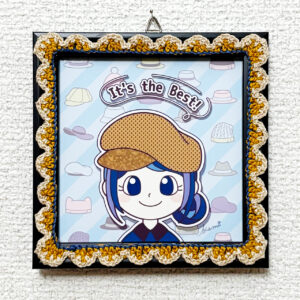 デジタルイラスト のおすすめ作品・人気作家 イラスト かぎ針編み かわいい キャスケット シック ブルー 女の子 帽子 hat「Best」 インテリア絵画 アート