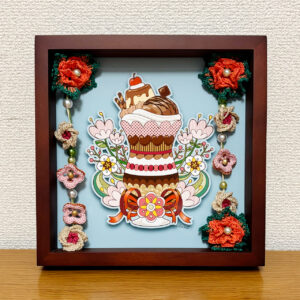 デジタルイラスト のおすすめ作品・人気作家 イラスト 花 かぎ針編み かわいい ごほうび スイーツ チョコレート パフェ Reward-Parfait インテリア絵画 アート