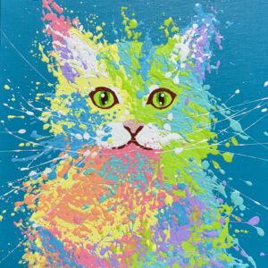 アクリル画 のおすすめ作品・人気作家 動物猫カラフルポップアート ニャッハー インテリア絵画 アート