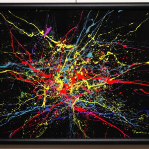 絵画 のおすすめ作品・人気作家 抽象画 「光の軌跡」」(NO.2518) / 6号F / ケント紙（0.5ミリ厚)にアクリル絵の具不透明 / 仮縁付き（アクリル板無し）/ 芸大卒 / 画像をクリックすると拡大画像になります インテリア絵画 アート