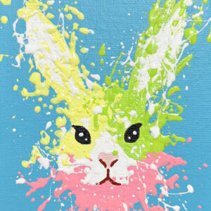 アクリル画 のおすすめ作品・人気作家 動物兎カラフルポップアート 荒ぶるウサギ インテリア絵画 アート