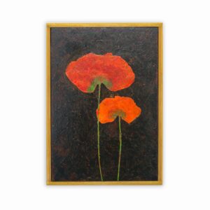 アクリル画 のおすすめ作品・人気作家 抽象画 花 アクリル画 インテリア オレンジ カラフル Red Poppies in the Dark No.281 インテリア絵画 アート