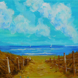 油絵 のおすすめ作品・人気作家 油絵 海 空 道風景画 海へ続く道 インテリア絵画 アート